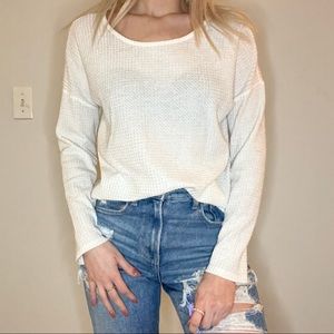 White long sleeve with cross cross back in size s